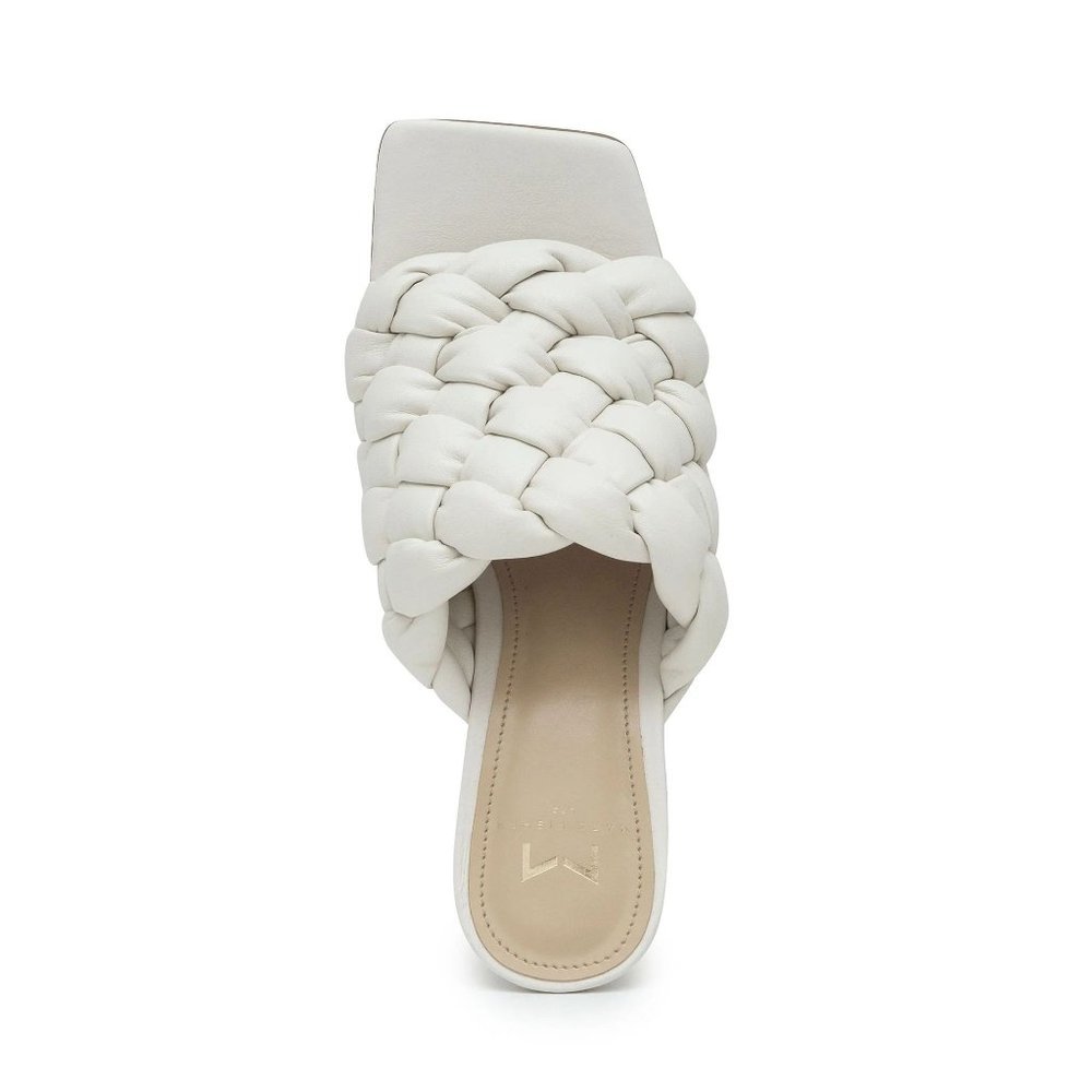 🆕 MARC FISHER Dakina Woven Slides Sandals Shoes Ivory 7 - Picture 4 of 14